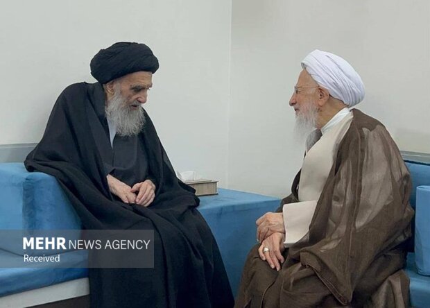 آیت الله جوادی آملی با آیت‌ الله سیستانی در نجف اشرف دیدار کرد