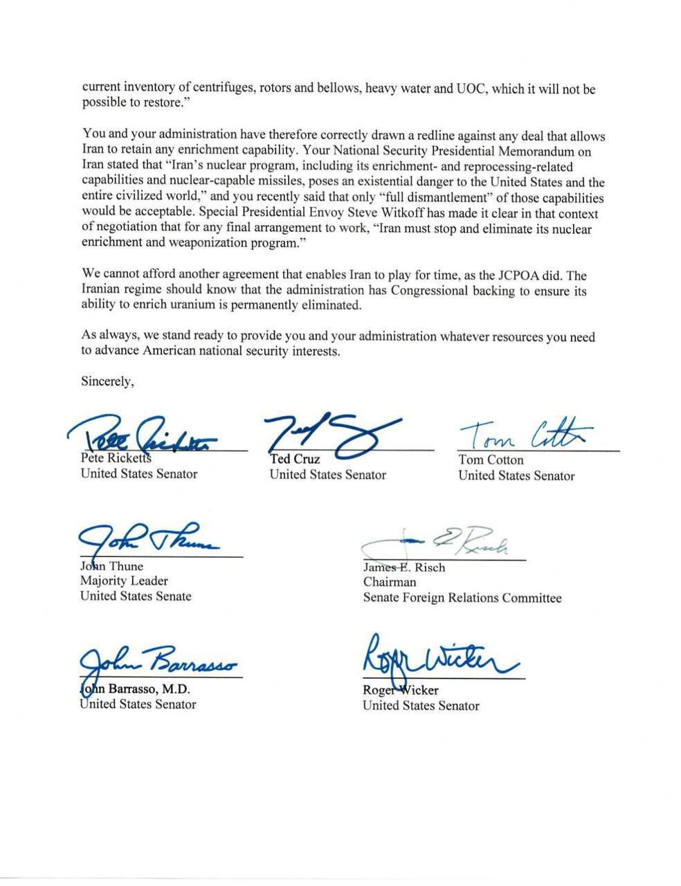 چوب لای چرخ مذاکرات با یک نامه؛ جمهوریخواهان علیه ایران متحد شدند!