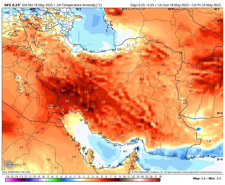 نخستین دمای بالای ۵۰ درجه در کشور ثبت شد