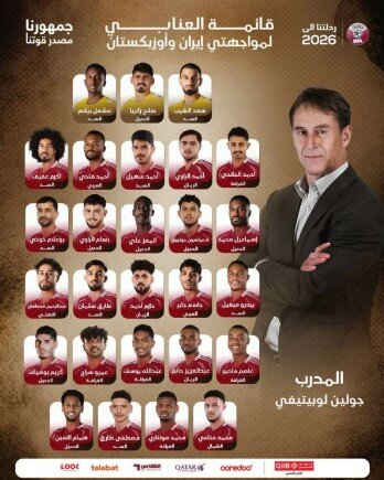 لیست تیم ملی فوتبال قطر برای رویارویی با ایران اعلام شد