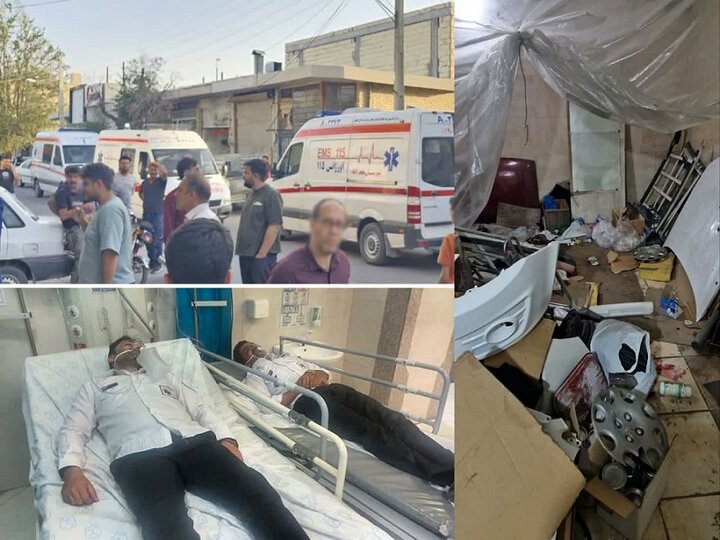 حادثه در کارگاه رنگآمیزی خودرو در نجفآباد؛ پرسنل اورژانس مسموم شدند