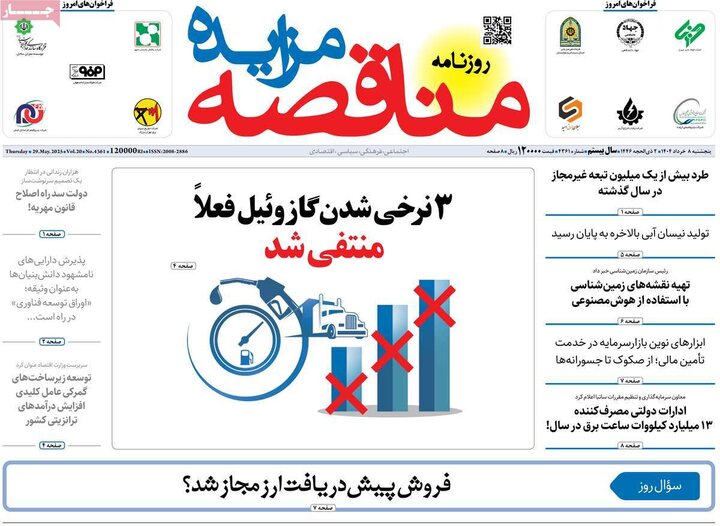 روزنامه‌های صبح پنجشنبه هشتم خرداد ۱۴۰۴
