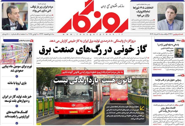 روزنامه‌های اقتصادی یکشنبه ۱۱  خرداد ۱۴۰۴