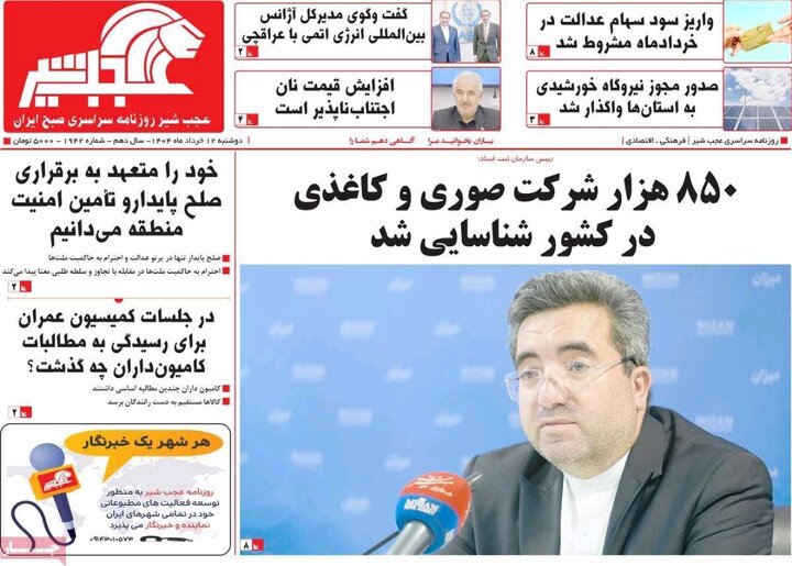 روزنامه های آذربایجان‌شرقی