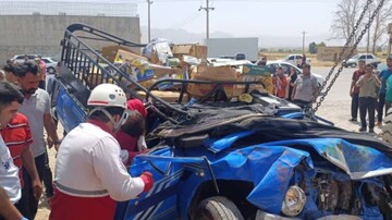 تصادف ۳ خودرو در محور شیراز-جهرم یک کشته و ۵ مصدوم بر جای گذاشت