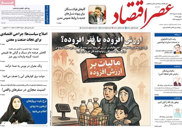 روزنامه‌های اقتصادی یکشنبه ۱۸ خرداد ۱۴۰۴