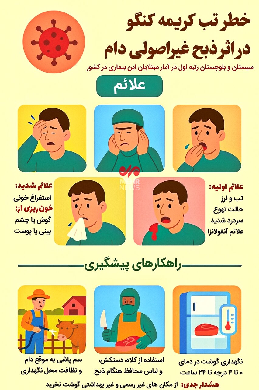 اینفوگرافیک | علائم و راهکارهای پیشگیری از تب کریمه کنگو