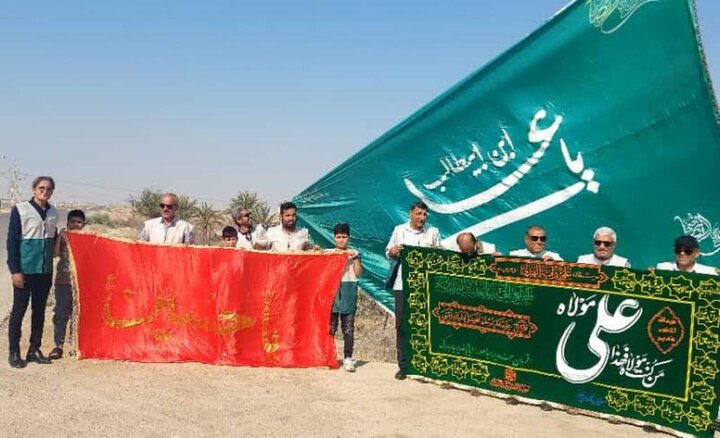 اهتزار پرچم سبز علوی در روستای عباسی شهرستان گناوه