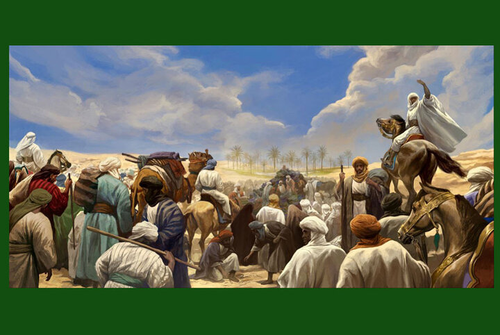 نقاشی غدیری حسن روح الامین به حرم حضرت علی (ع) رفت