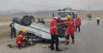 واژگونی پراید در کنارگذر شمالی بجنورد یک مصدوم برجا گذاشت