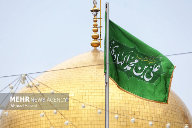 حرم مطهر امام رضا (ع) در روز میلاد امام هادی (ع)