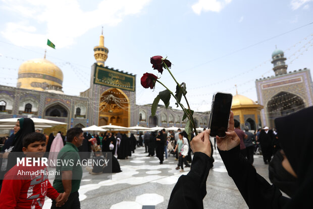 حرم مطهر امام رضا (ع) در روز میلاد امام هادی (ع)