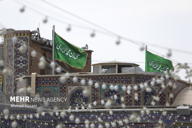 حرم مطهر امام رضا (ع) در روز میلاد امام هادی (ع)