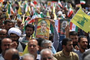 نمایی از راهپیمایی مردم لرستان؛ «دایه دایه وقت جنگه»