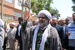 شعار «مرگ بر آمریکا» و «مرگ بر اسراییل» در تجمع مردمی کرمانشاه