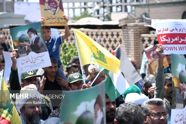 راهپیمایی ضد صهیونیستی بعد از نماز عبادی سیاسی جمعه در بیرجند