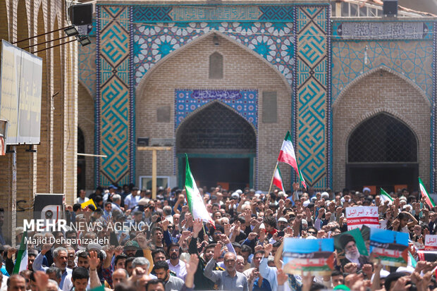 راهپیمایی ضدصهیونیستی مردم پس از نماز جمعه یزد