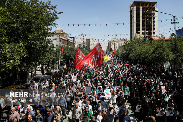 راهپیمایی محکومیت جنایات صهیونیستی در مشهد