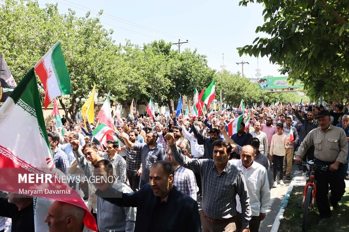 اجتماع مردم بجنورد در محکومیت حمله رژیم صهیونیستی