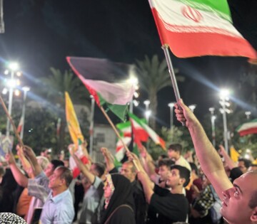 Rasht people celebrating Iran anti-Israel operation