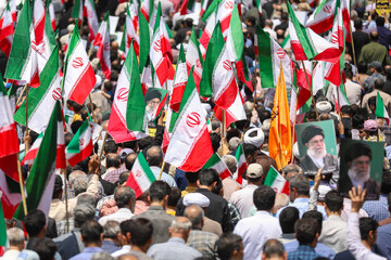Millions of people attend a major religious ceremony in Tehran, June 14, 2025. The crowd filled the 10-kilometer stretch between Imam Hossein and Azadi squares on the second day Israeli-imposed war on the Islamic Republic