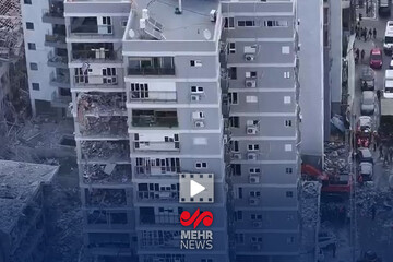 آثار حمله موشکی ایران به اراضی اشغالی