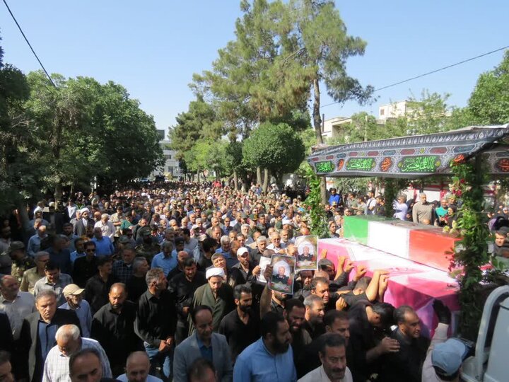 تشییع پیکر ۵ شهید حمله جنایتکارانه رژیم صهیونیستی در بروجرد