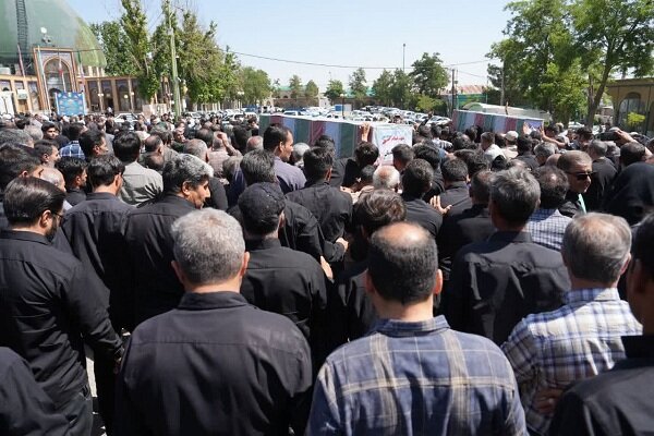 پیکر شهدای پدافند هوایی ارومیه در حمله رژیم اسراییل تشییع شد