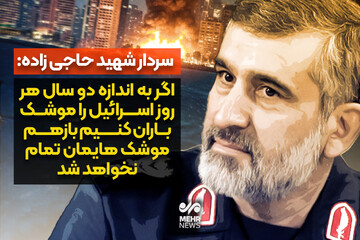 الشهيد العميد حاجي زاده قبل استشهاده: حتى لو قصفنا إسرائيل يوميًا لمدة عامين، فلن تنفد صواريخنا
