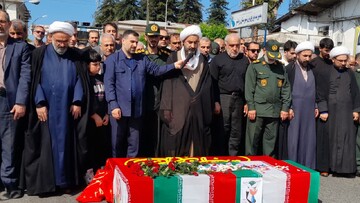 مراسم تشییع پیکر شهید محمد حسینی در رودسر