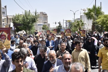 محکومیت جنایات رژیم صهیونیستی توسط مردم آبدانان