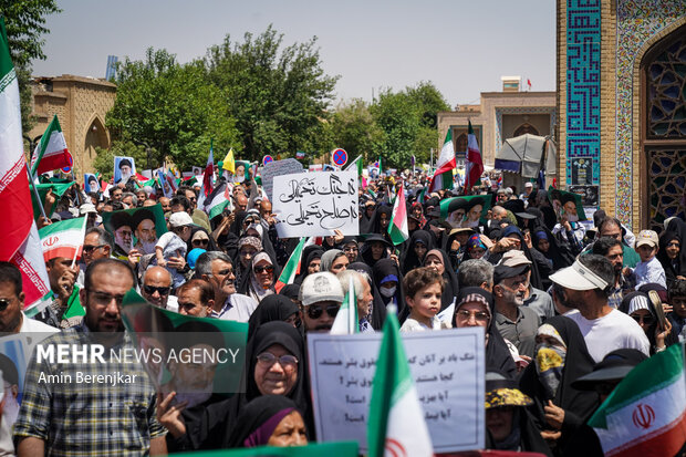 راهپیمایی جمعه خشم و نفرت از جنایات رژیم صهیونیستی در شیراز