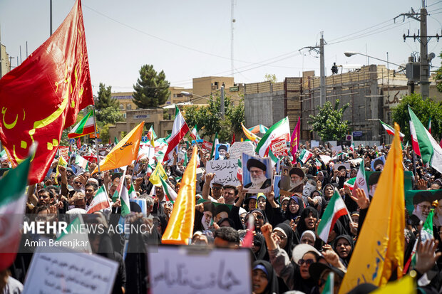 راهپیمایی جمعه خشم و نفرت از جنایات رژیم صهیونیستی در شیراز