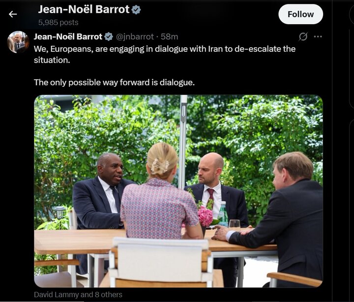 پیام وزیر خارجه فرانسه در آستانه مذاکرات تروئیکا با تهران در ژنو+ عکس