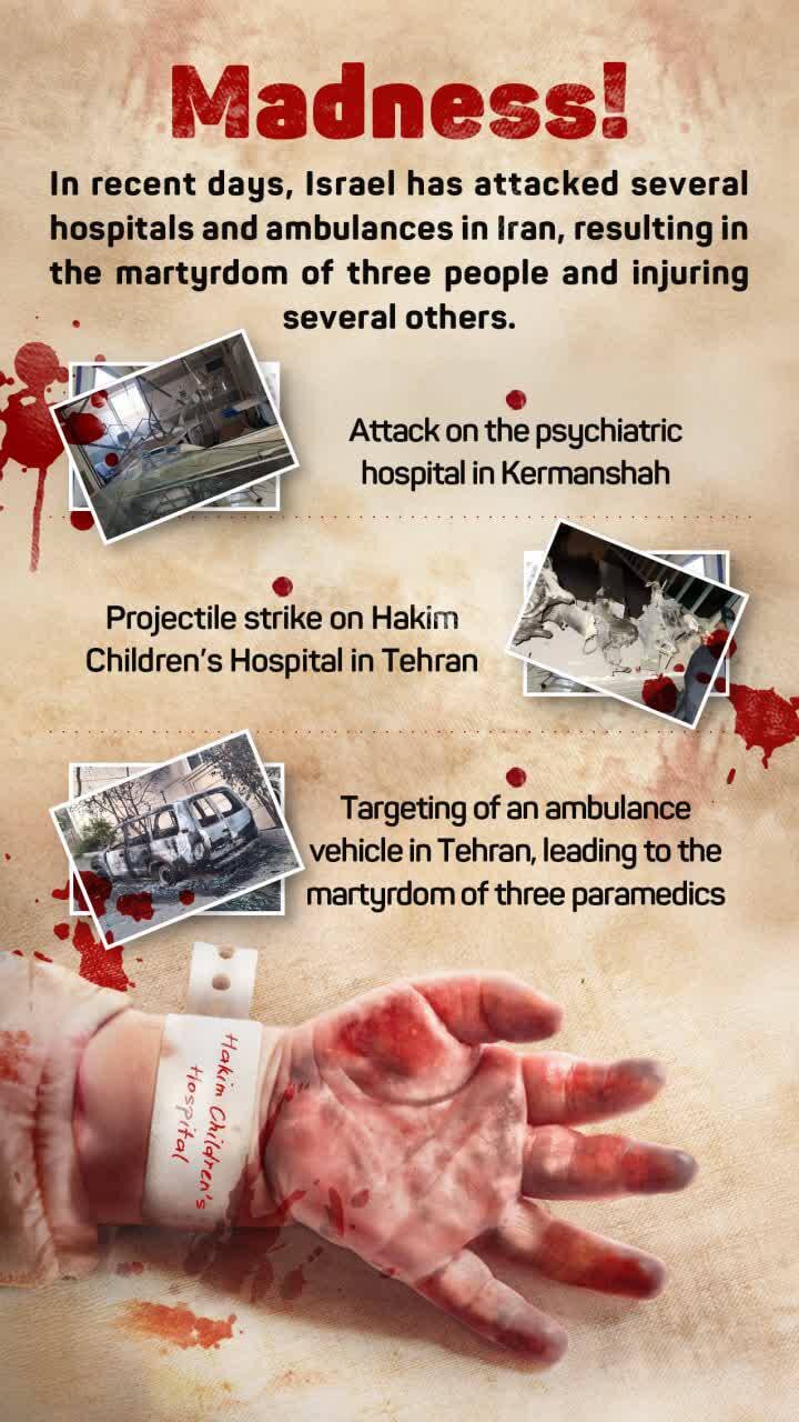 Israel's total madness in targeting Iranian hospitals