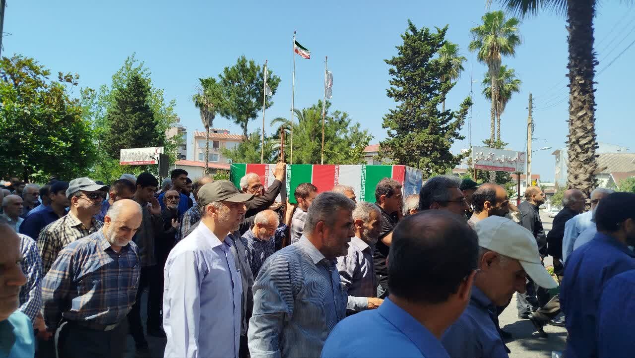 تصاویری از آئین تشییع پیکر شهید صدیقی صابر در آستانه اشرفیه