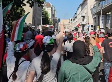 Almanya halkından İran'a destek gösterisi(+video)