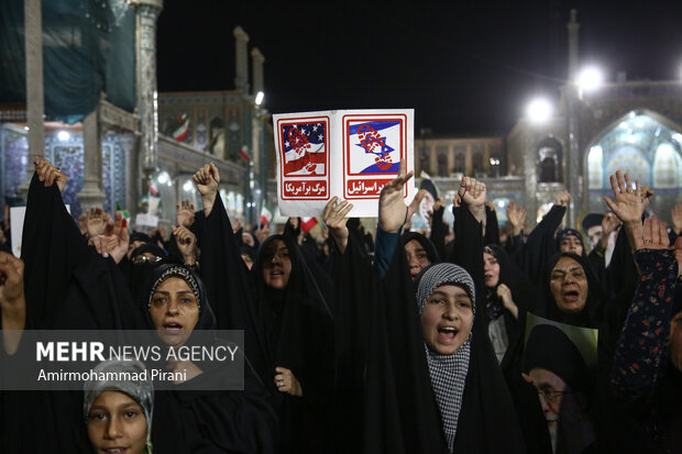 اعلام انزجار و فریاد انتقام مردم قم علیه تجاوز آمریکا به خاک ایران