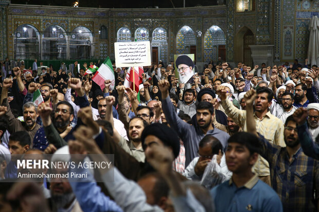 اعلام انزجار و فریاد انتقام مردم قم علیه تجاوز آمریکا به خاک ایران