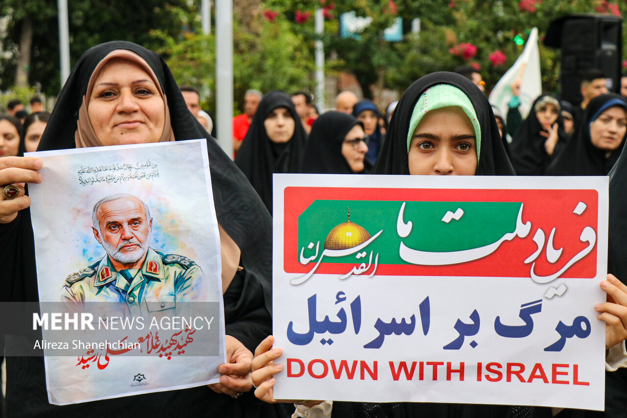 تجمع مردمی ضدآمریکایی و صهیونیستی در رشت تجمع مردمی ضدآمریکایی و صهیونیستی در رشت