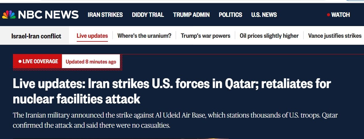 بازتاب «پاسخ موشکی ایران به تجاوز آمریکا» در رسانههای جهان