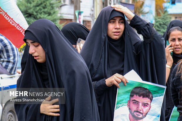 تشییع پیکر شهید راه وطن «امیر حسین صالحی» در رشت