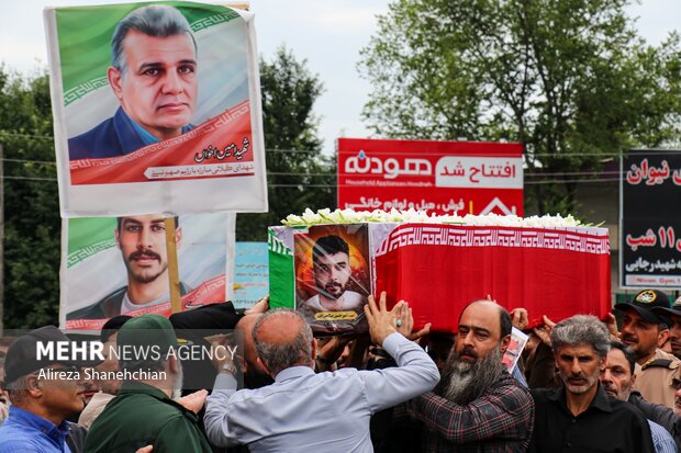 تشییع پیکر شهید راه وطن «امیر حسین صالحی» در رشت