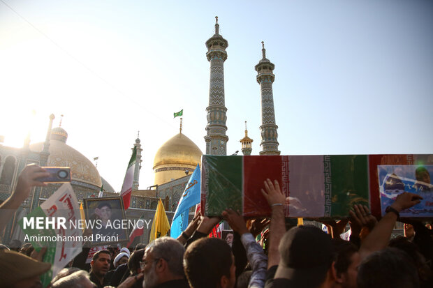 تشییع پیکر مطهر ۷ شهید تجاوزات اخیر رژیم صهیونیستی در قم
