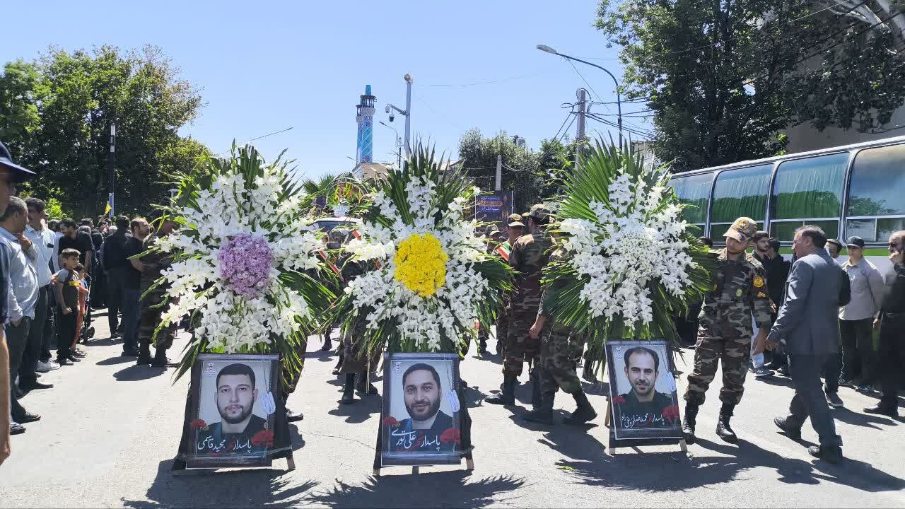 پیکر شهدای حمله رژیم صهیونیستی به زنجان تشییع و تدفین شد