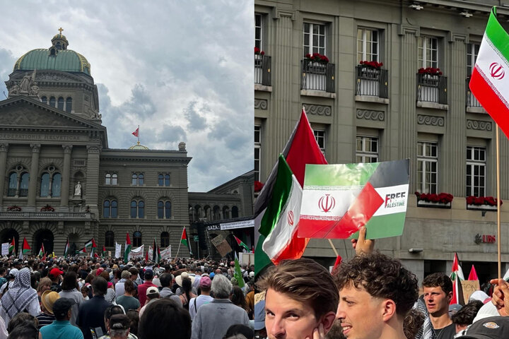 تجمع شهروندان سوئیسی برای حمایت از ایران؛ کارگردان عراقی همدردی کرد