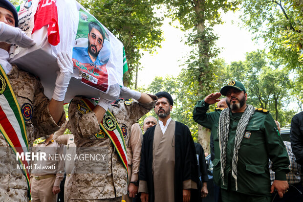 مراسم تشییع پیکر سرباز شهید مهران منوری در فومن