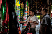 Market selling Muharram flags in Tehran
