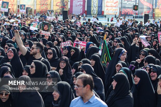 گزارش مهر از تشییع ۶ شهید راه قدس در قبله تهران