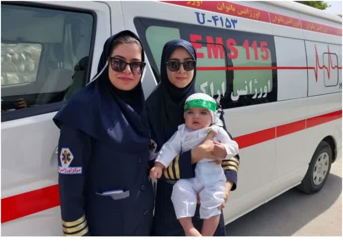 استقرار ۱۶ دستگاه آمبولانس در محل برگزاری شیرخوارگان حسینی استان مرکزی